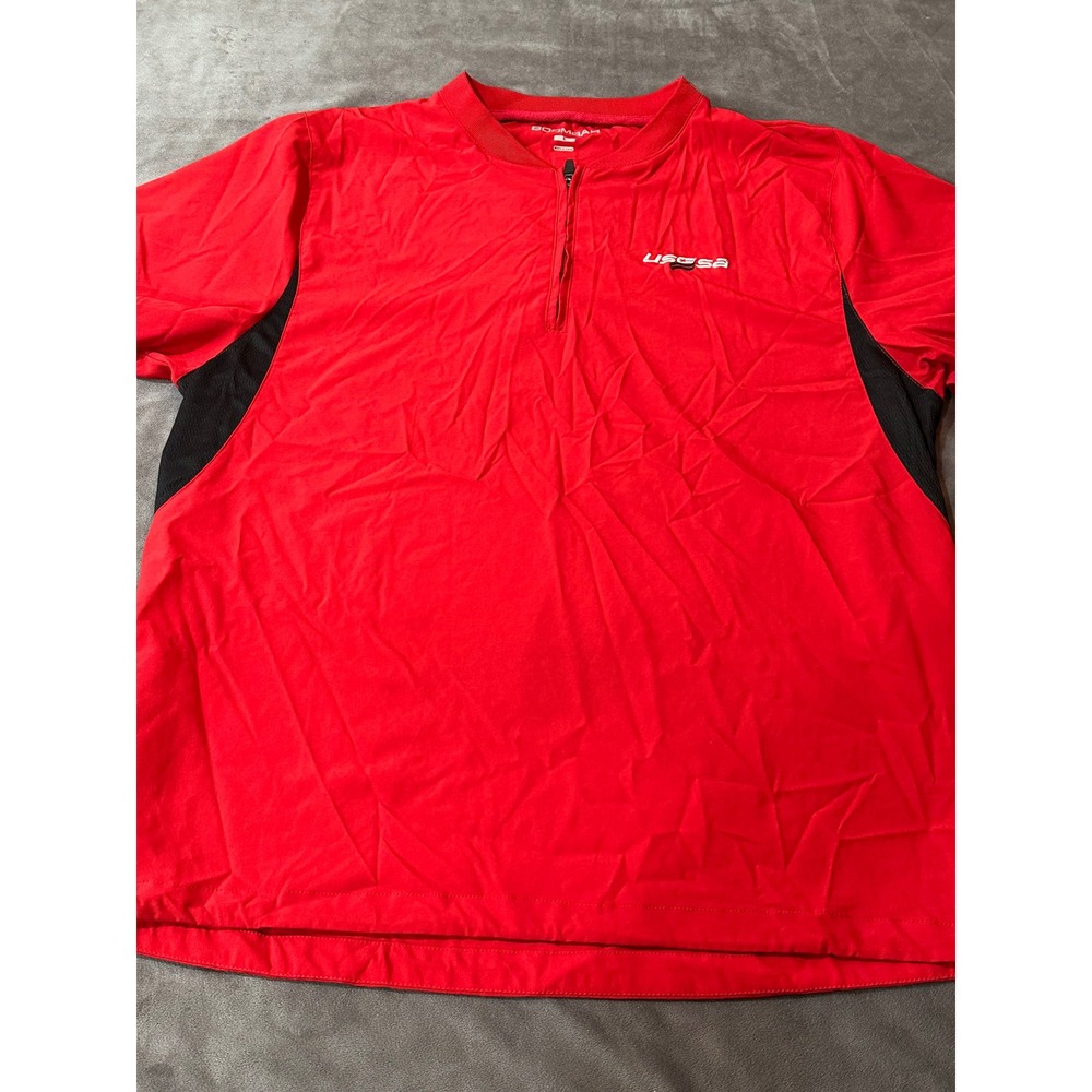Boombah USSSA Mens Large Red Quarter Zip Short Sleeve Windbreaker Pullover